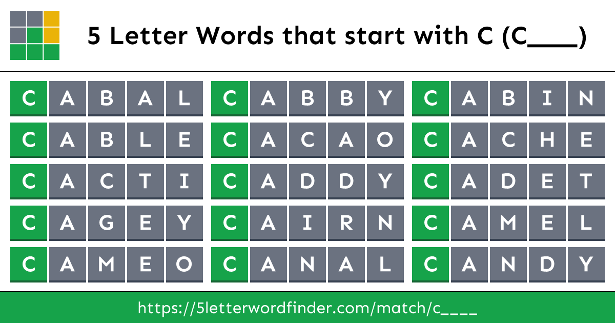 5 Letter Words that start with C