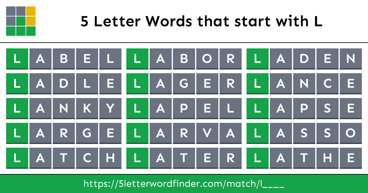 5 Letter Words that start with L